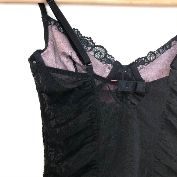 Vintage Betsey Johnson Rose Mesh Lace Corset Bra M - Picture 7 of 14
